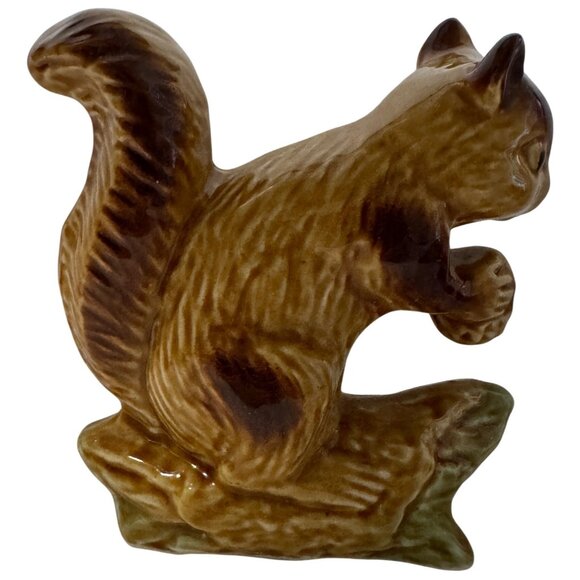 Vintage Squirrel Glazed Ceramic Figurine Collectible Decor Made In Brazil - Picture 2 of 8